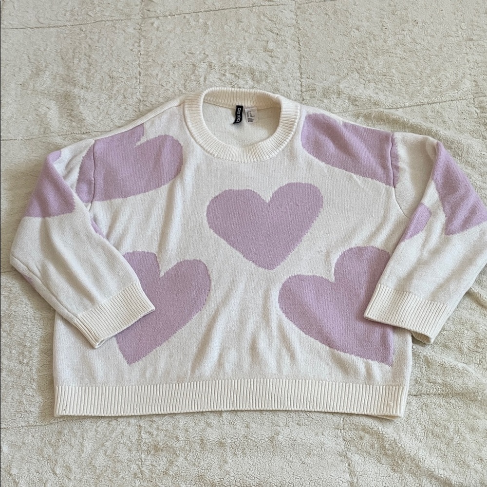 🎀🤍 H&M Heart Sweater XL